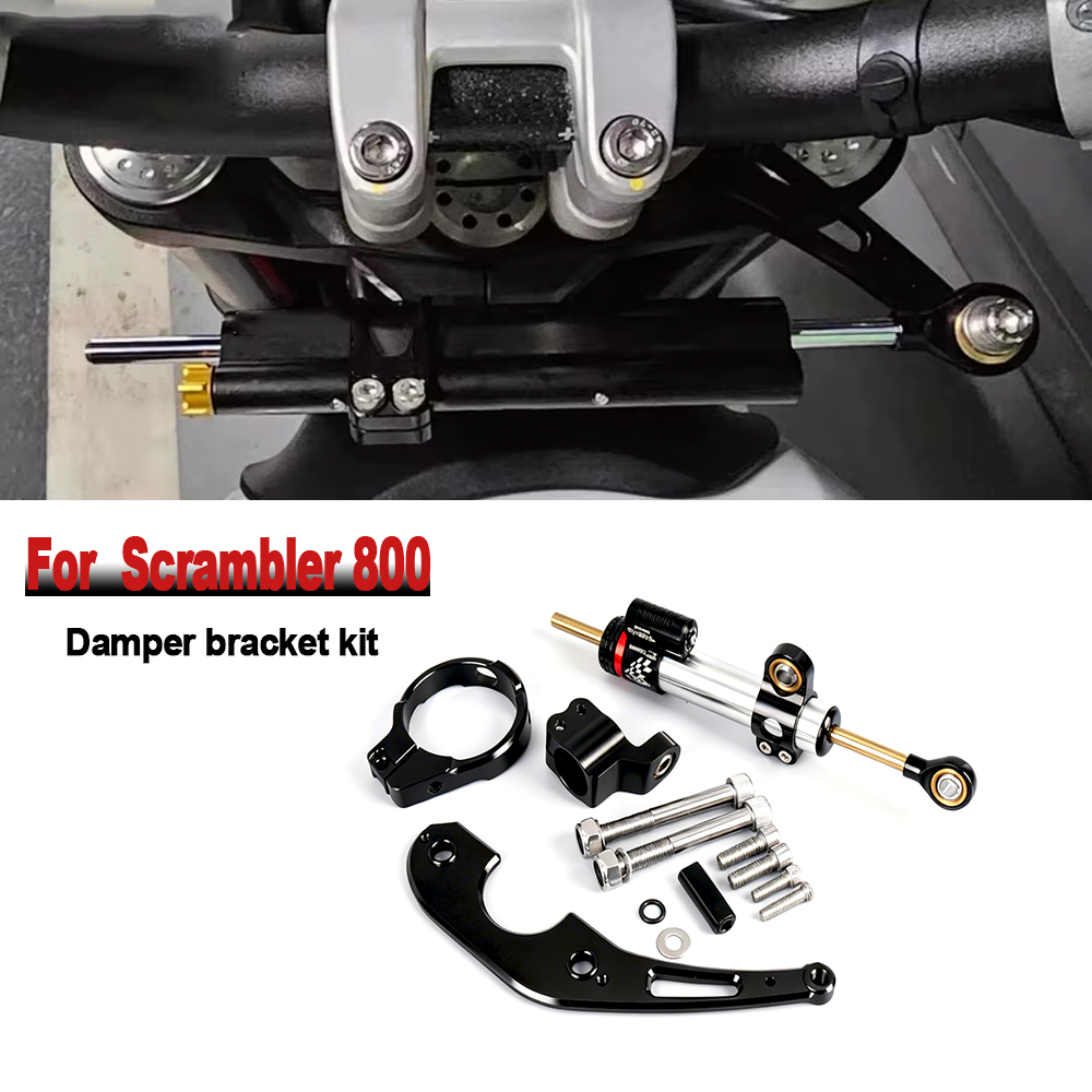 Para Ducati Scrambler 800: Nov - Steering Damper Stabilizer Kit Cnc avaliação e preço
